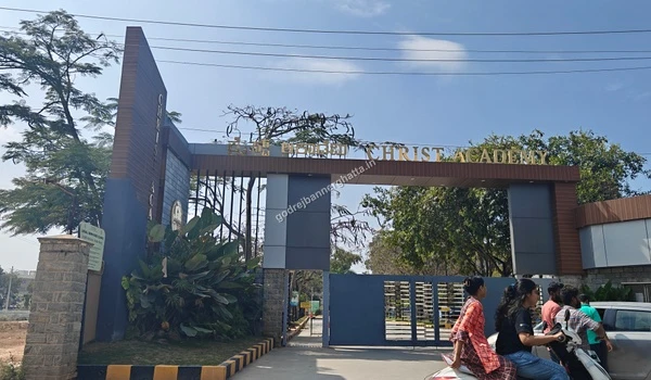 Grand entrance arch of Christ Academy located near the project