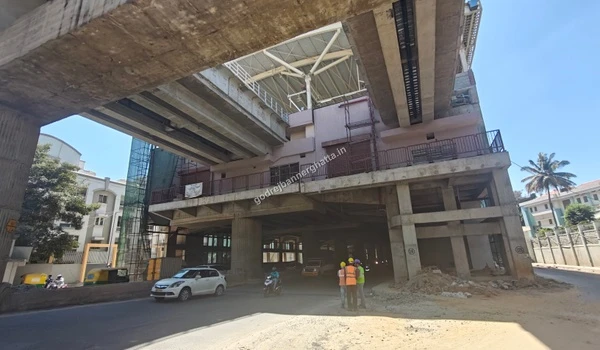 Construction view of the Kalena Agrahara Metro Station located just minutes away