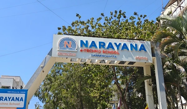 Entrance archway leading to the Narayana e-Techno School campus