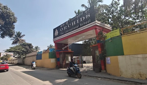 Entrance gate of Orchids The International School near Godrej Bannerghatta